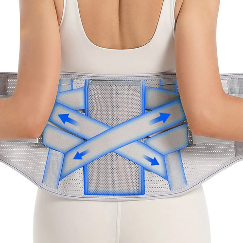 YF-YD031 Sports Waist Support Band Wide Steel Plate Lumbar Brace for Powerlifting Fitness Weightlifting - Grey / M - 1