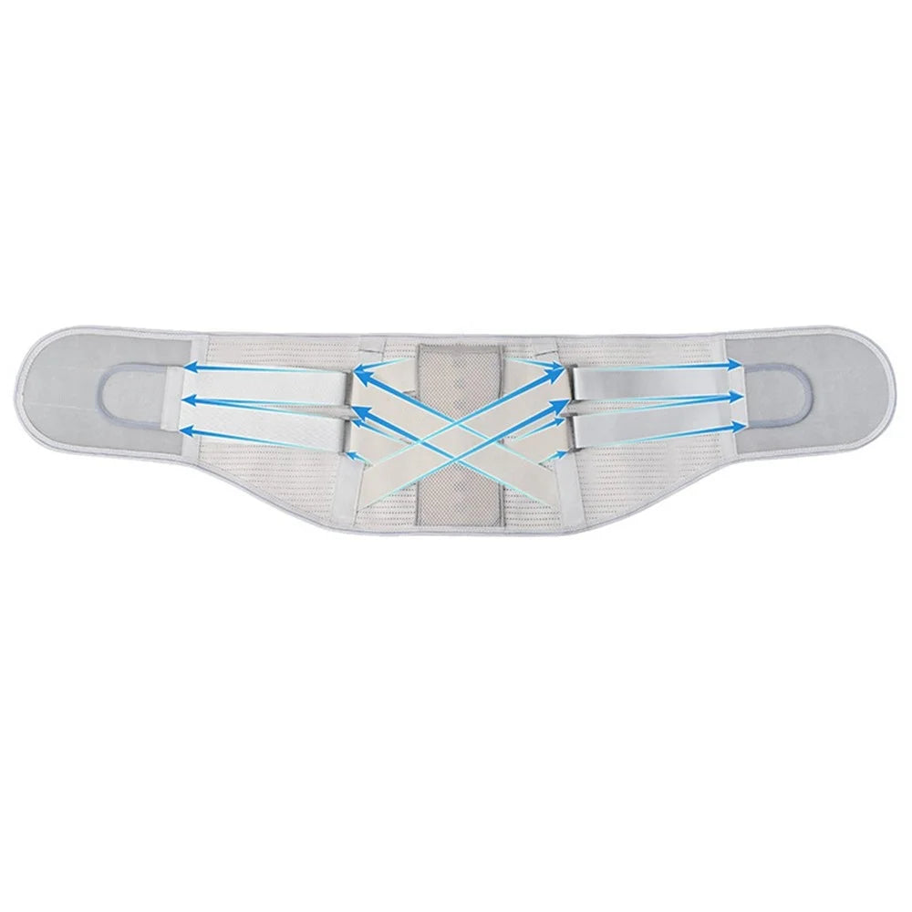 YF-YD031 Sports Waist Support Band Wide Steel Plate Lumbar Brace for Powerlifting Fitness Weightlifting - Grey / M - 2