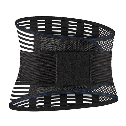 Waist Support Belt Running Fitness Weightlifting Breathable Mesh Compression Steel Plate Waist Brace - Black M - 1