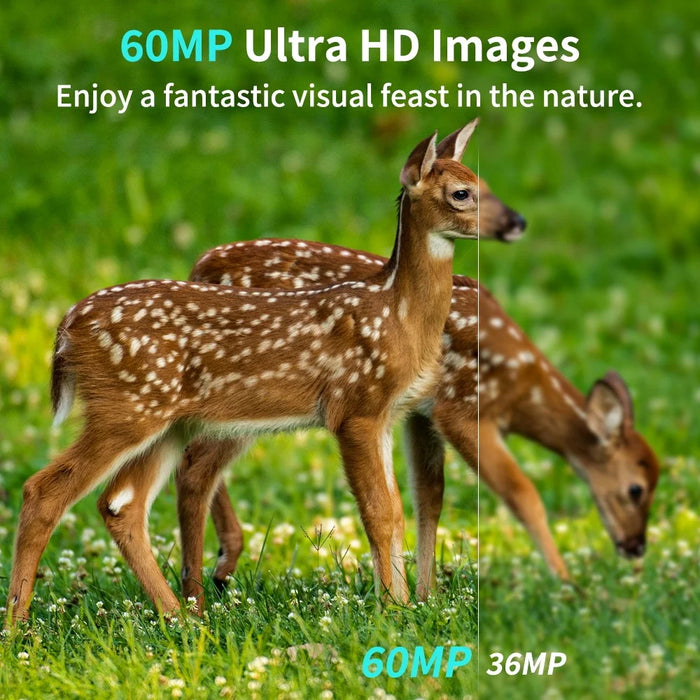 PR901 5K 60MP Hunting Camera IP66 Waterproof Night Vision Outdoor Wildlife Trail Camera - 7
