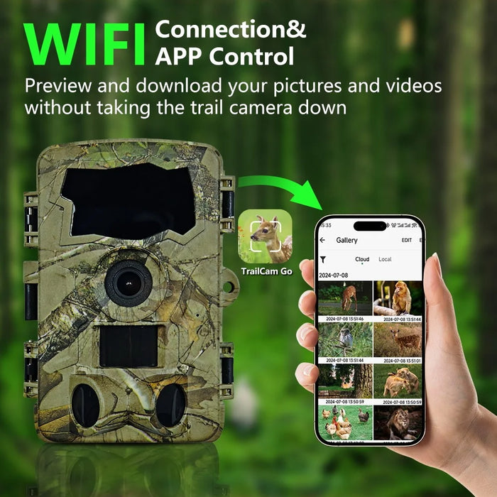 PR909W For Outdoor Security Hunting Camera 5K 60MP WiFi Night Vision Surveillance Camera - 5