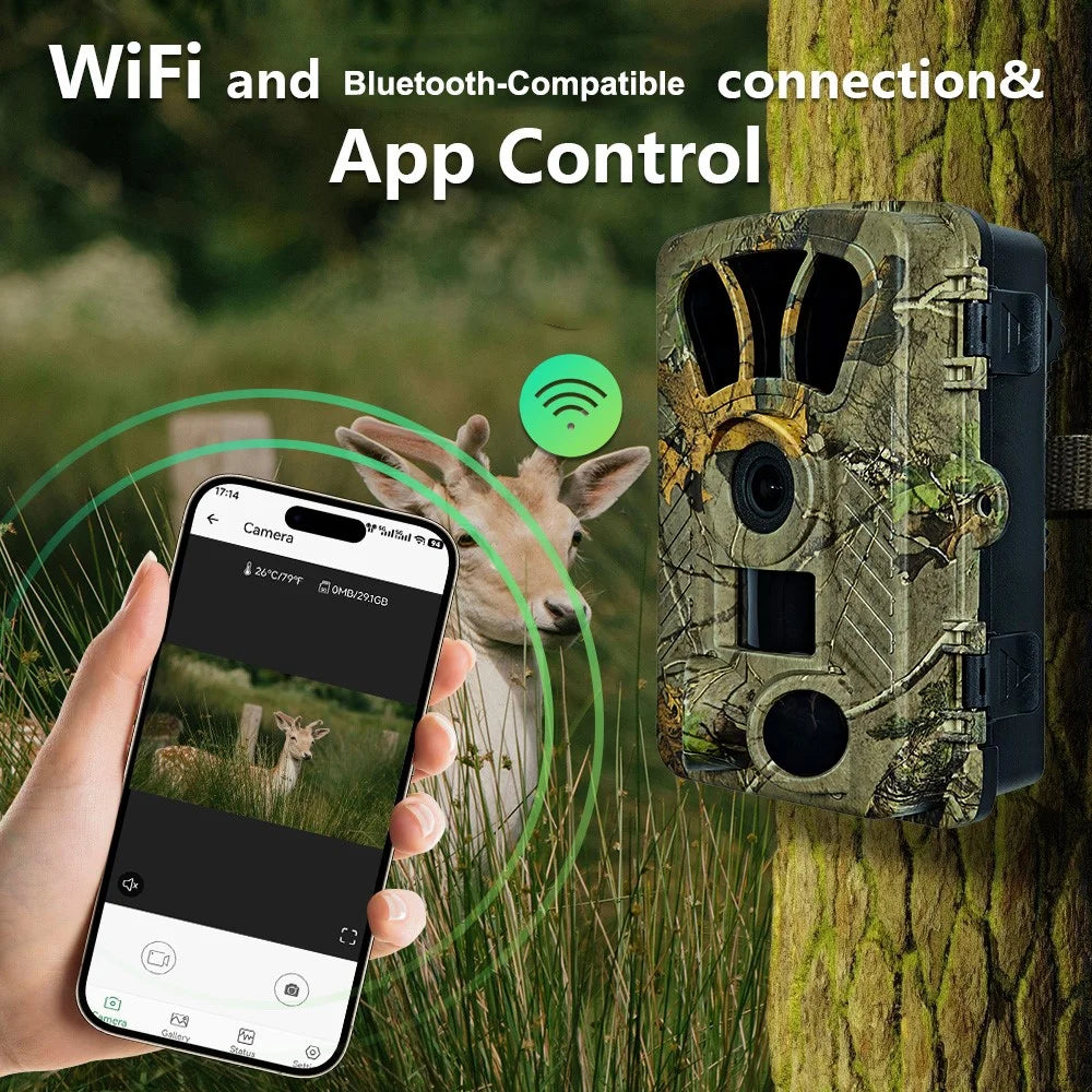 PR908W 5K 60MP WiFi Hunting Camera Night Vision Wide Angle Outdoor Wildlife Monitoring Camera - 6