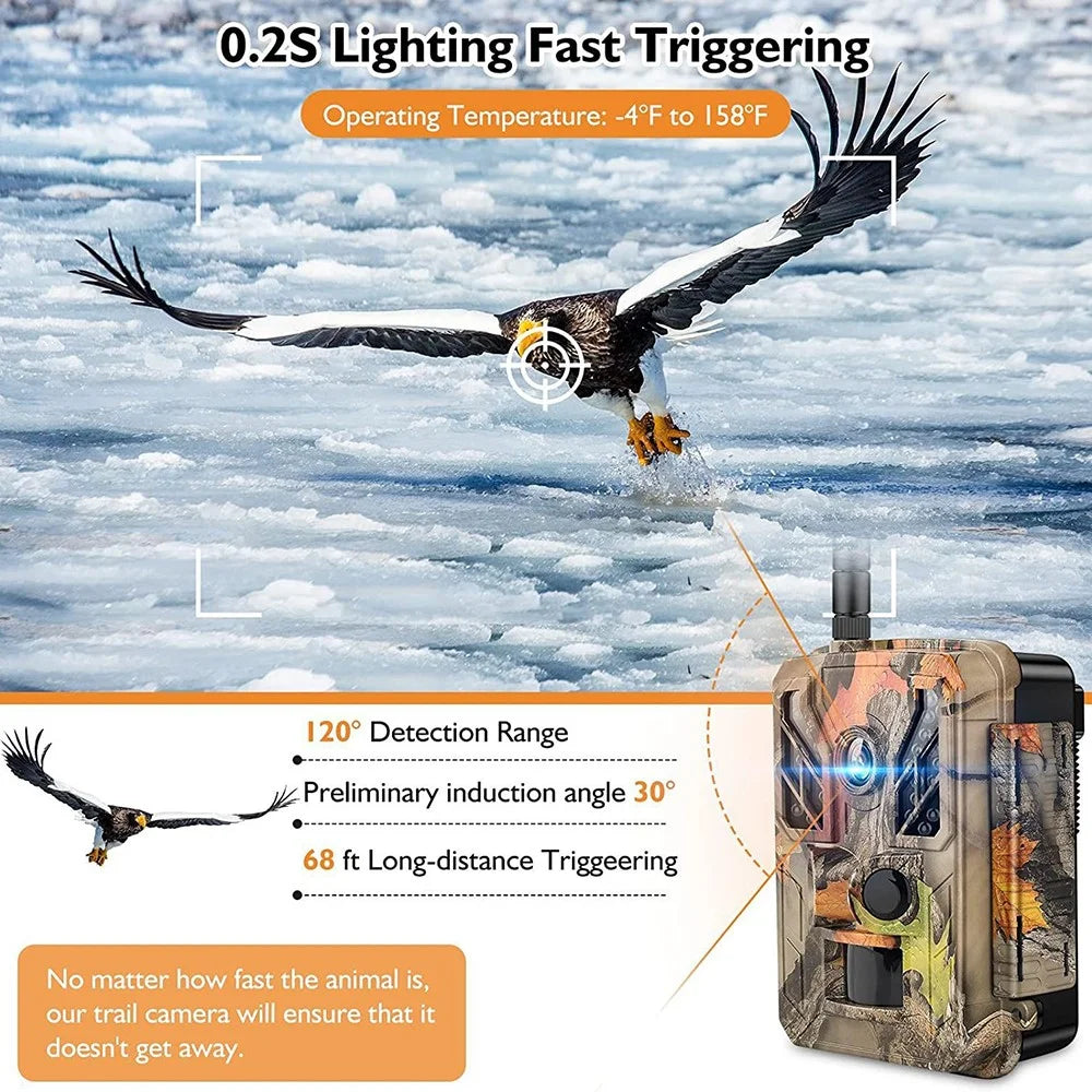 BST883W Wildlife Monitoring Outdoor Night Vision Camera 4K WIFI Infrared Animal Tracking Hunting Camera - Leaves Color - 5