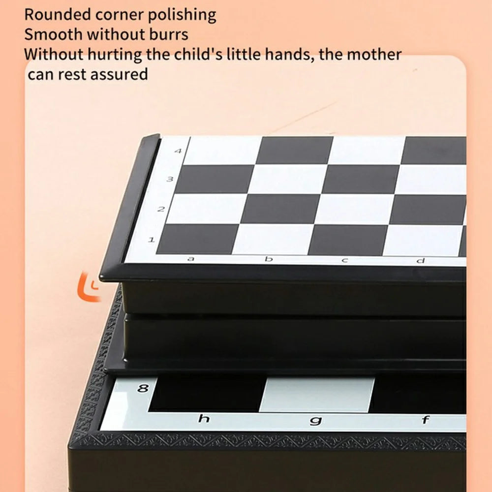 Magnetic Folding Chess Set for Kids 20 x 20cm Portable Travel Board Game with Magnetic Pieces - 5