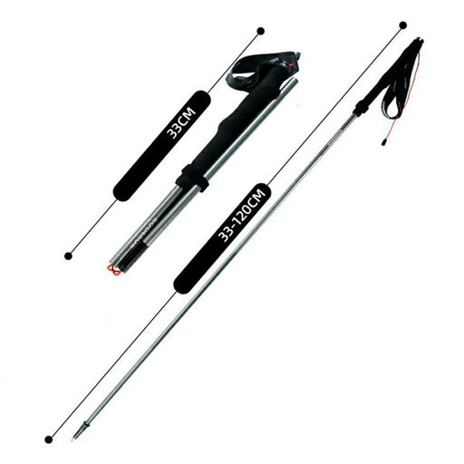 KODENOR 1Pc 120cm Quick Lock Trekking Pole for Outdoor Hiking Aluminum Alloy Foldable Walking Stick - Tarnish - 1