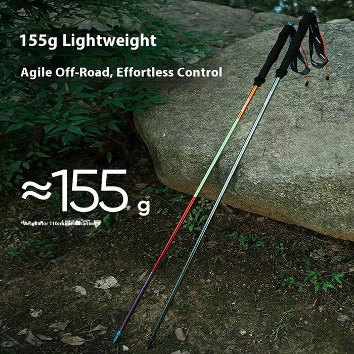 KODENOR 1Pc 120cm Quick Lock Trekking Pole for Outdoor Hiking Aluminum Alloy Foldable Walking Stick - Tarnish - 3