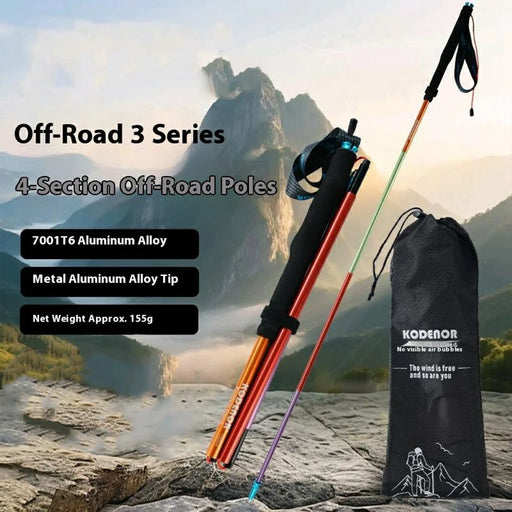 KODENOR 1Pc 110cm Quick Lock Trekking Pole for Outdoor Hiking Aluminum Alloy Foldable Walking Stick - Tarnish - 2