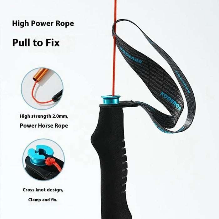 KODENOR 1Pc 110cm Quick Lock Trekking Pole for Outdoor Hiking Aluminum Alloy Foldable Walking Stick - Tarnish - 5