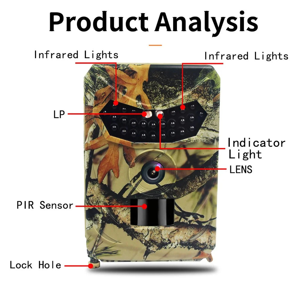 HUNTERCAM PR100 Hunting Camera Infrared Night Vision Wildlife 16MP+1080P IP56 Waterproof Tracking for Outdoor Scouting - 3