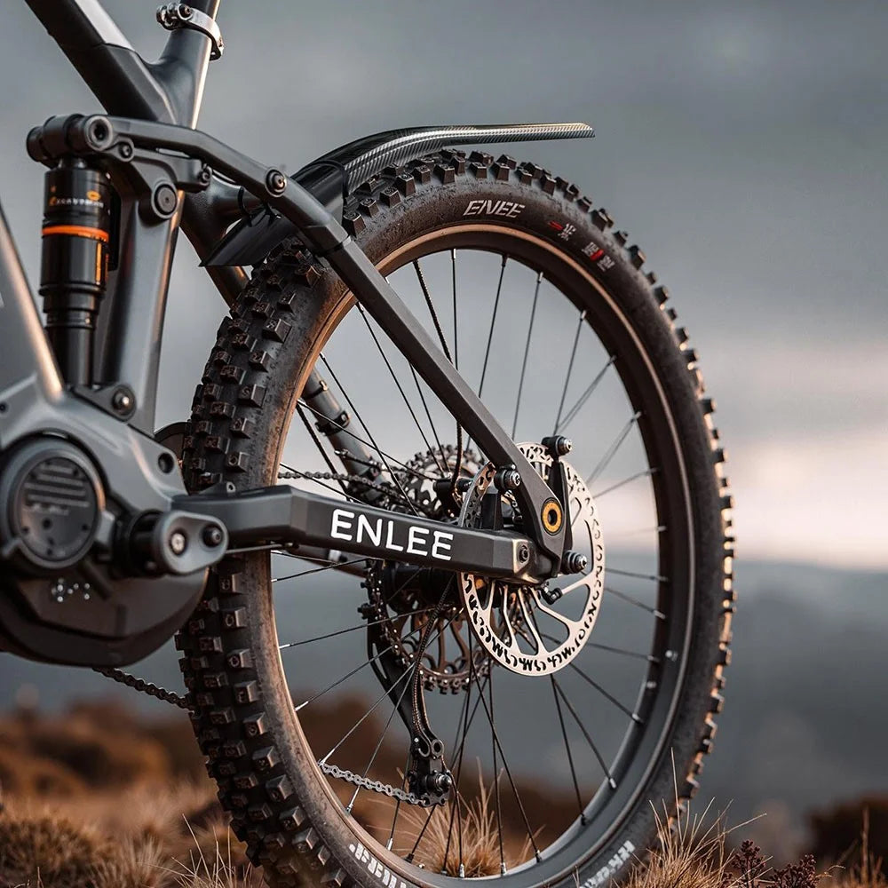 ENLEE For Mountain Downhill Bicycle Extended Wide Fender Lightweight Bike Mudguard with Wide Coverage - Black - 3