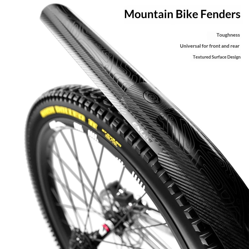 ENLEE For Mountain Downhill Bicycle Extended Wide Fender Lightweight Bike Mudguard with Wide Coverage - Black - 4
