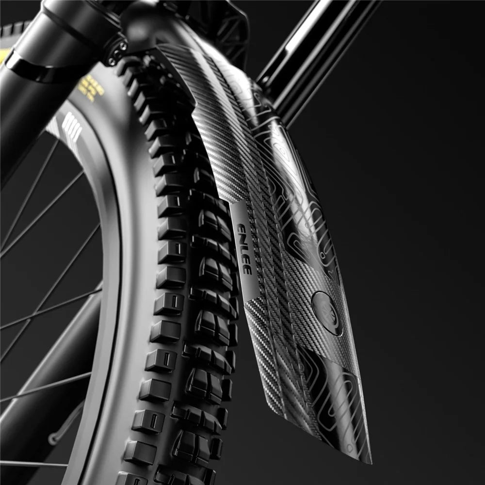 ENLEE For Mountain Downhill Bicycle Extended Wide Fender Lightweight Bike Mudguard with Wide Coverage - Black - 5