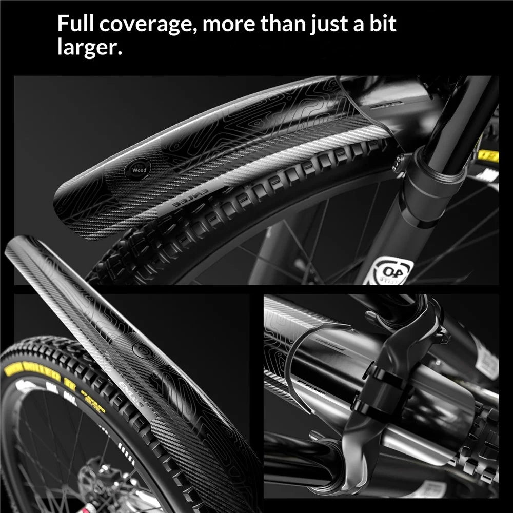 ENLEE For Mountain Downhill Bicycle Extended Wide Fender Lightweight Bike Mudguard with Wide Coverage - Black - 6