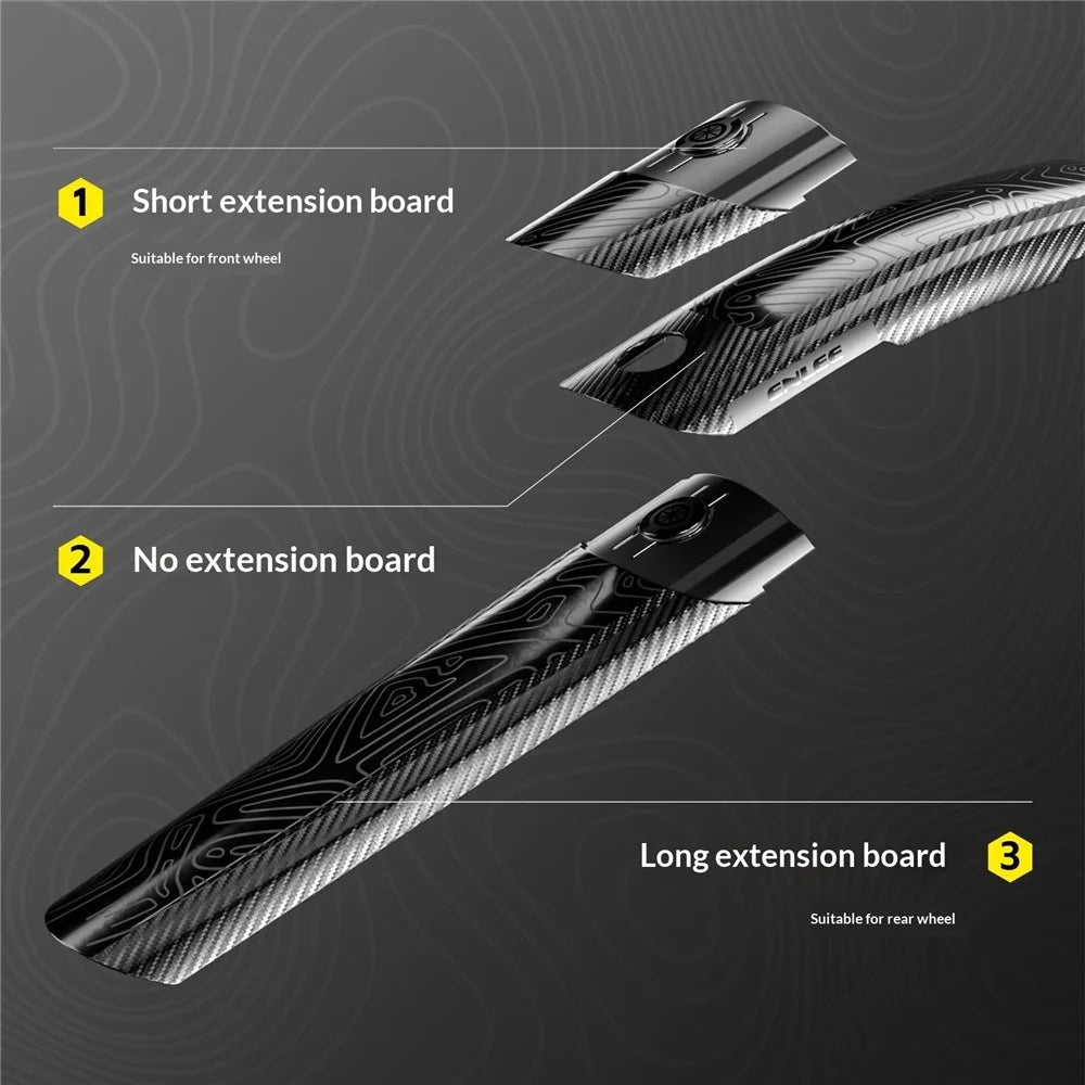 ENLEE For Mountain Downhill Bicycle Extended Wide Fender Lightweight Bike Mudguard with Wide Coverage - Black - 7