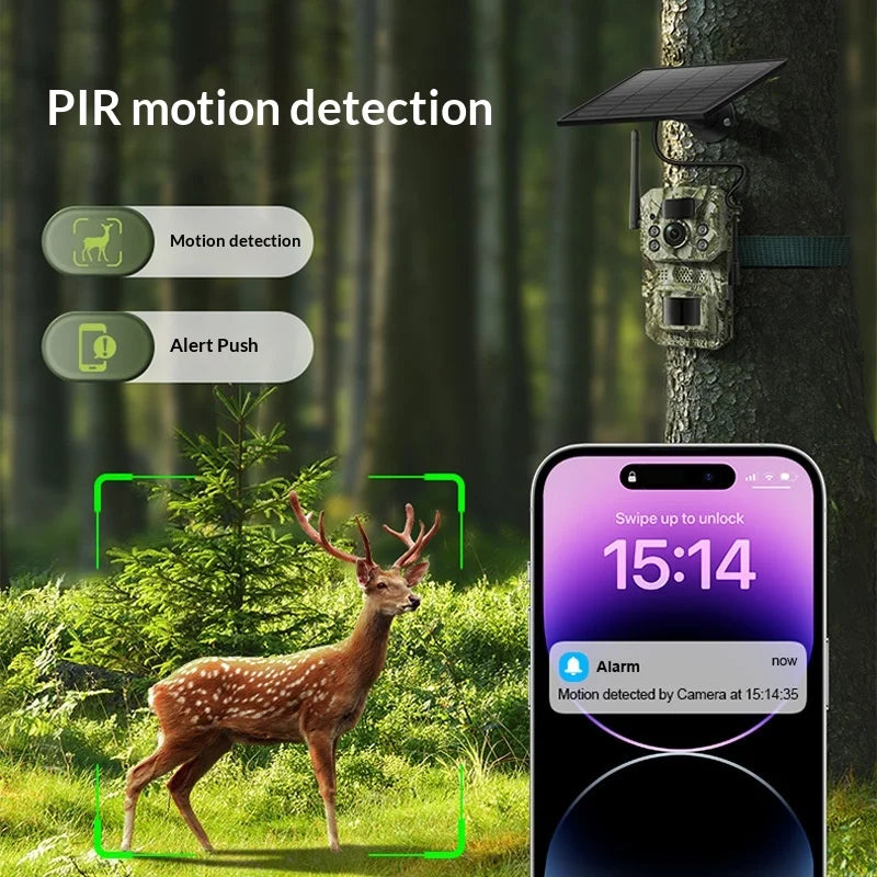 H70 Solar Powered 4G Trail Camera GPS Positioning Two-Way Audio Night Vision 3MP Hunting Camera - 3
