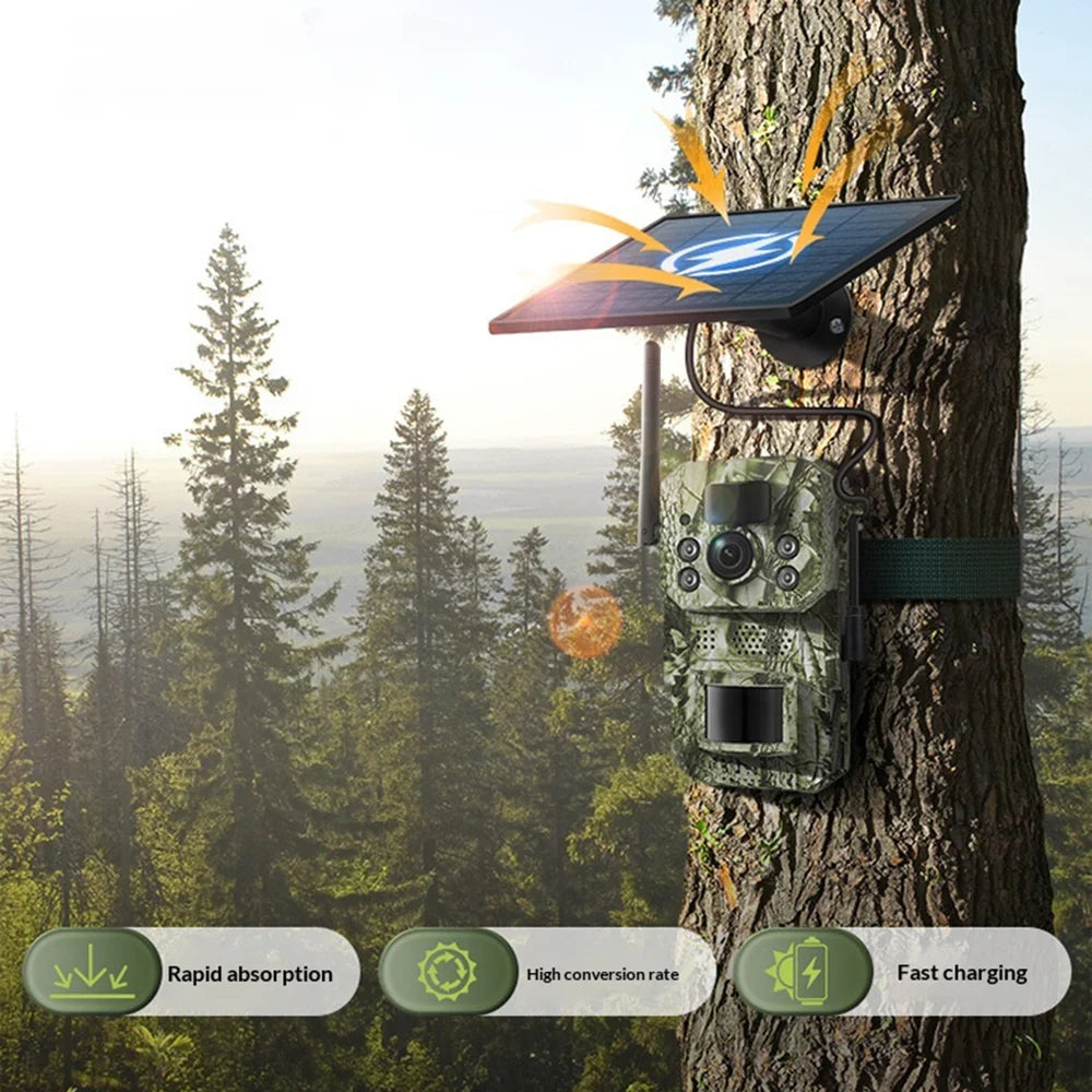 H70 Solar Powered 4G Trail Camera GPS Positioning Two-Way Audio Night Vision 3MP Hunting Camera - 7