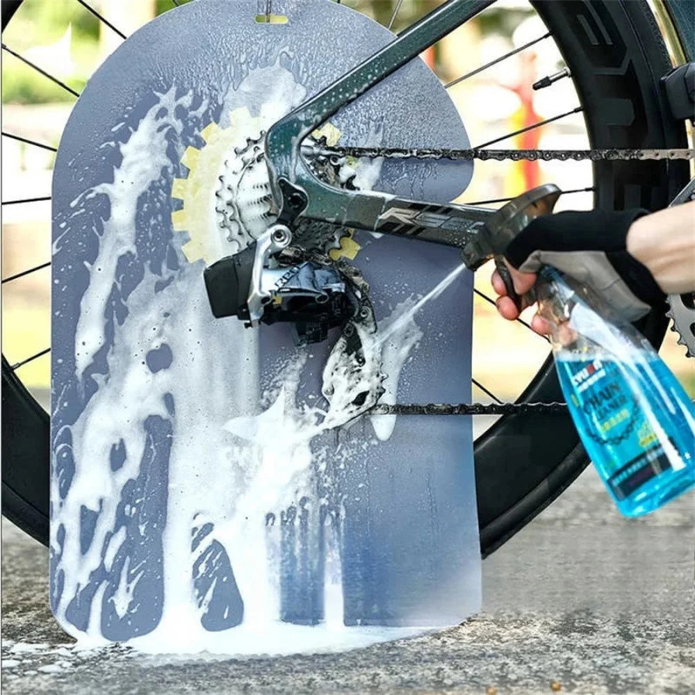 Bicycle Disc Brake Oil Guard Shield PVC Mountain Road Bike Chain Cleaning Protection Plate - Grey - 3