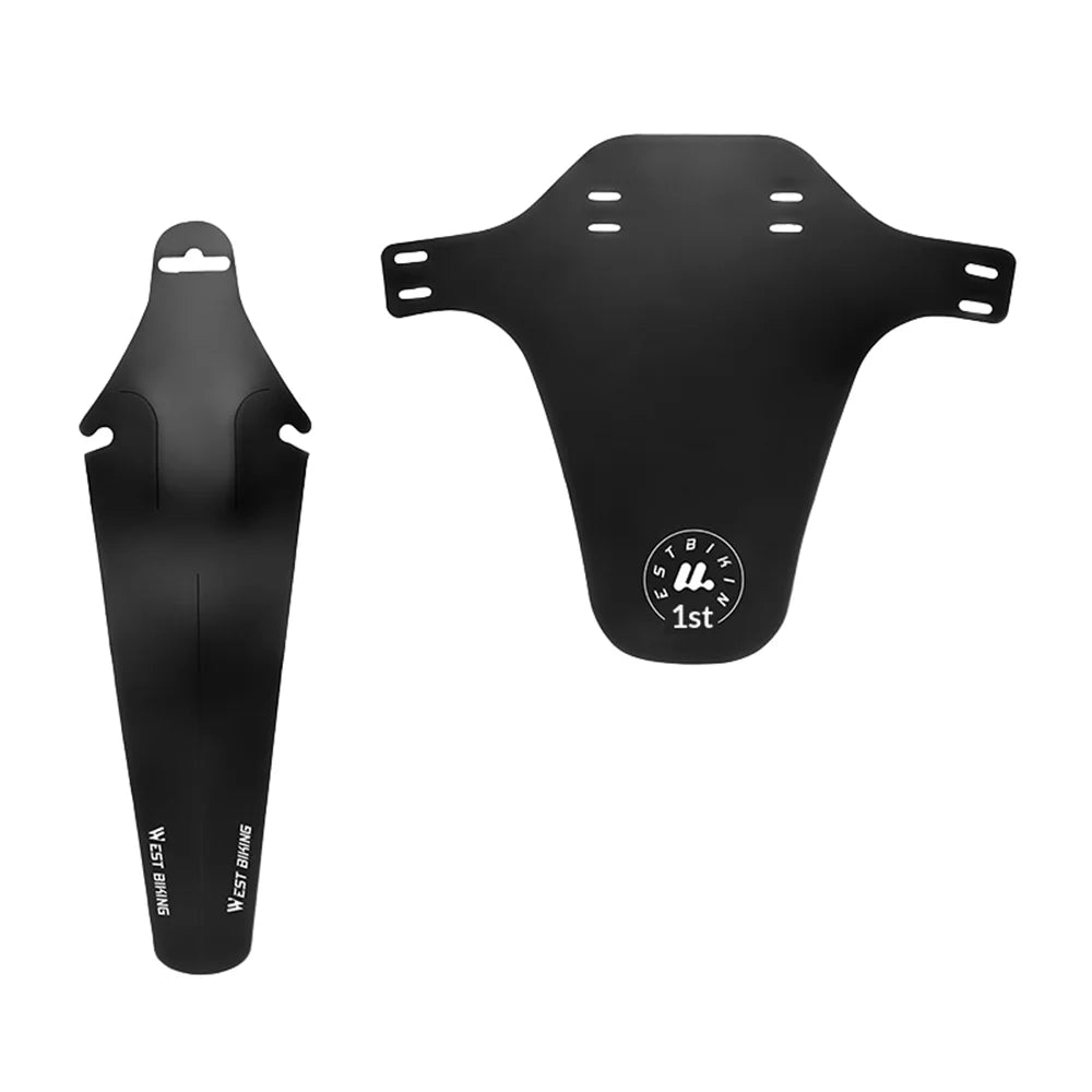 WEST BIKING YP0714043 MTB Mountain Bike Front and Rear Mudguard Set Lightweight Bicycle Fender Splash Guard - Black - 1