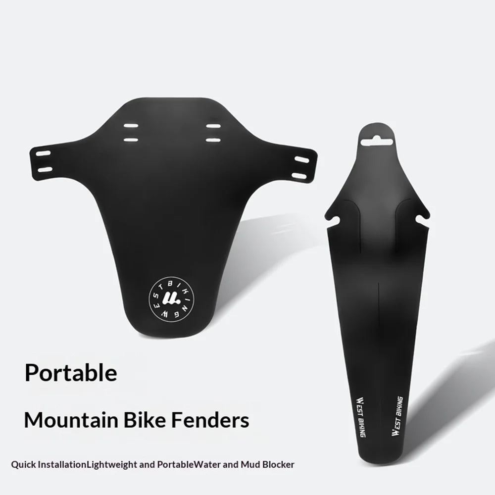 WEST BIKING YP0714043 MTB Mountain Bike Front and Rear Mudguard Set Lightweight Bicycle Fender Splash Guard - Black - 2