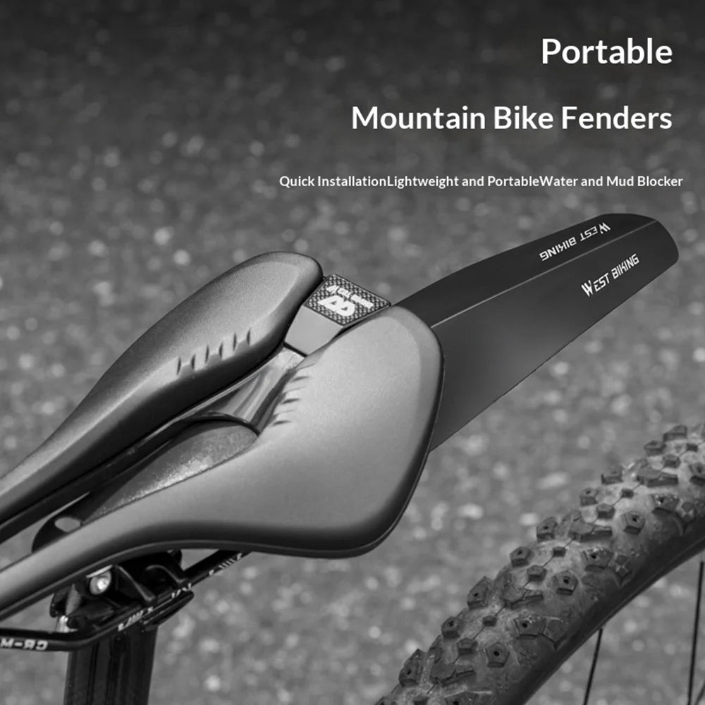 WEST BIKING YP0714043 MTB Mountain Bike Front and Rear Mudguard Set Lightweight Bicycle Fender Splash Guard - Black - 3