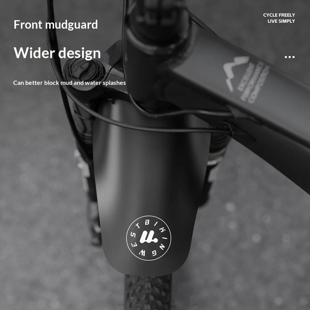 WEST BIKING YP0714043 MTB Mountain Bike Front and Rear Mudguard Set Lightweight Bicycle Fender Splash Guard - Black - 4