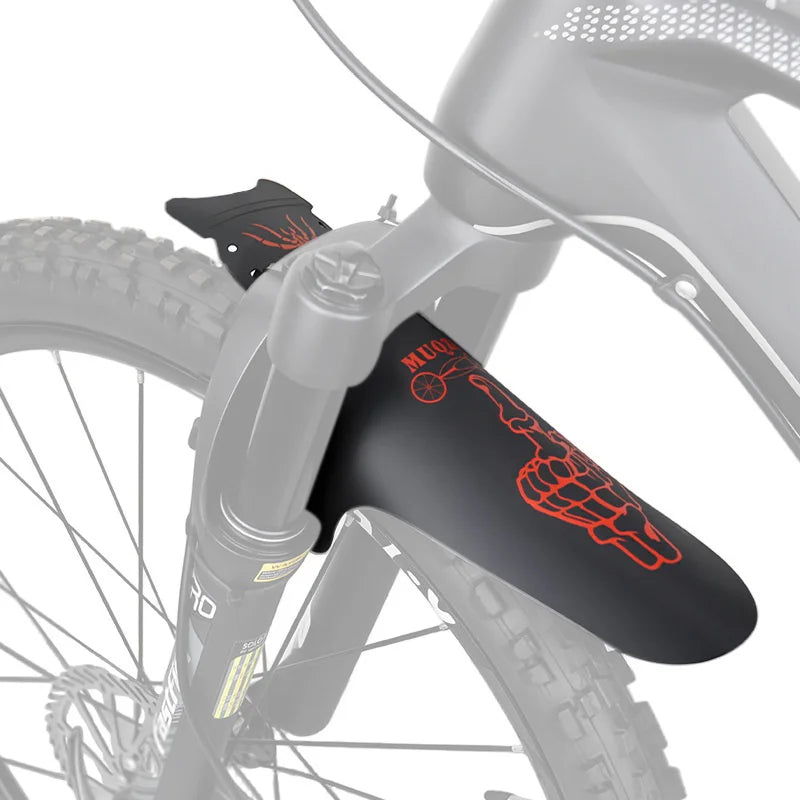 MUQZI Bike Mudguard with Cable Ties Fixed Gear Folding Bicycle Fender Set, 1 Large + 2 Small - Red - 3