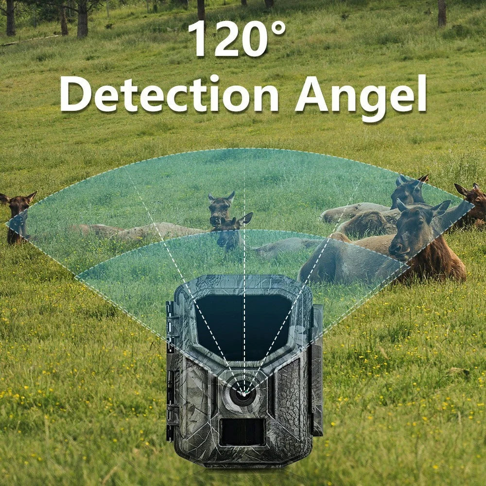 H2W 8K 60MP Trail Camera Solar Panel WiFi Bluetooth-compatible Infrared Hunting Camera with Night Vision for Wildlife Scouting - Camouflage - 4