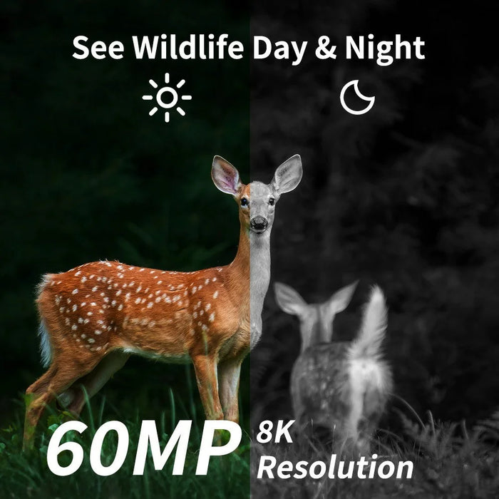 PR902LTE 4G 8K 60MP Trail Camera IP66 Waterproof Night Vision PIR Motion Detection Hunting Camera for Wildlife Scouting - Camouflage - 5