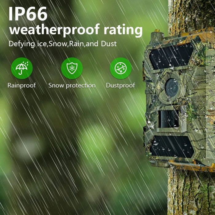 PR902LTE 4G 8K 60MP Trail Camera IP66 Waterproof Night Vision PIR Motion Detection Hunting Camera for Wildlife Scouting - Camouflage - 7