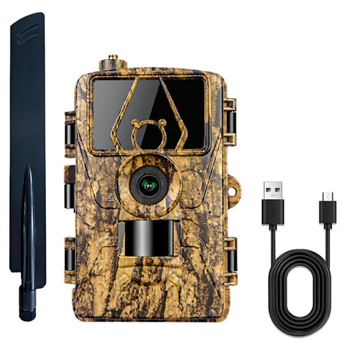 PR801LTE 8K Trail Camera 4G LTE 60MP PIR Motion Detection Night Vision IP66 Waterproof Hunting Camera for Scouting Wildlife Security - Camouflage - 1