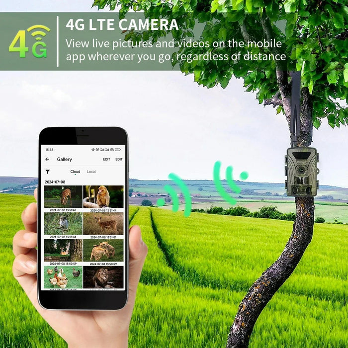 PR802LTE 4G LTE Trail Camera 60MP 4K Night Vision IP66 Waterproof Hunting Camera for Wildlife Scouting - 4