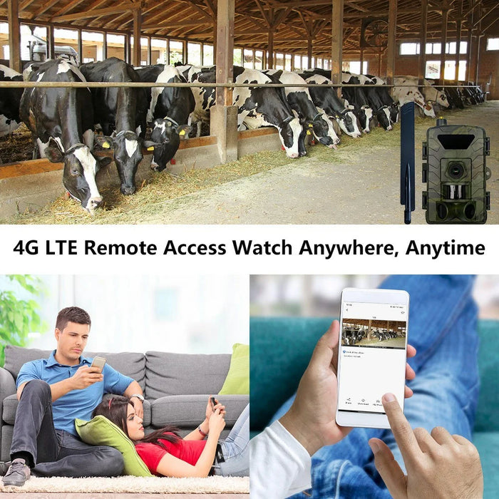 PR803LTE 4G Trail Camera 60MP 1296P HD Night Vision Hunting Camera with App Remote Monitoring for Wildlife Scouting - 3