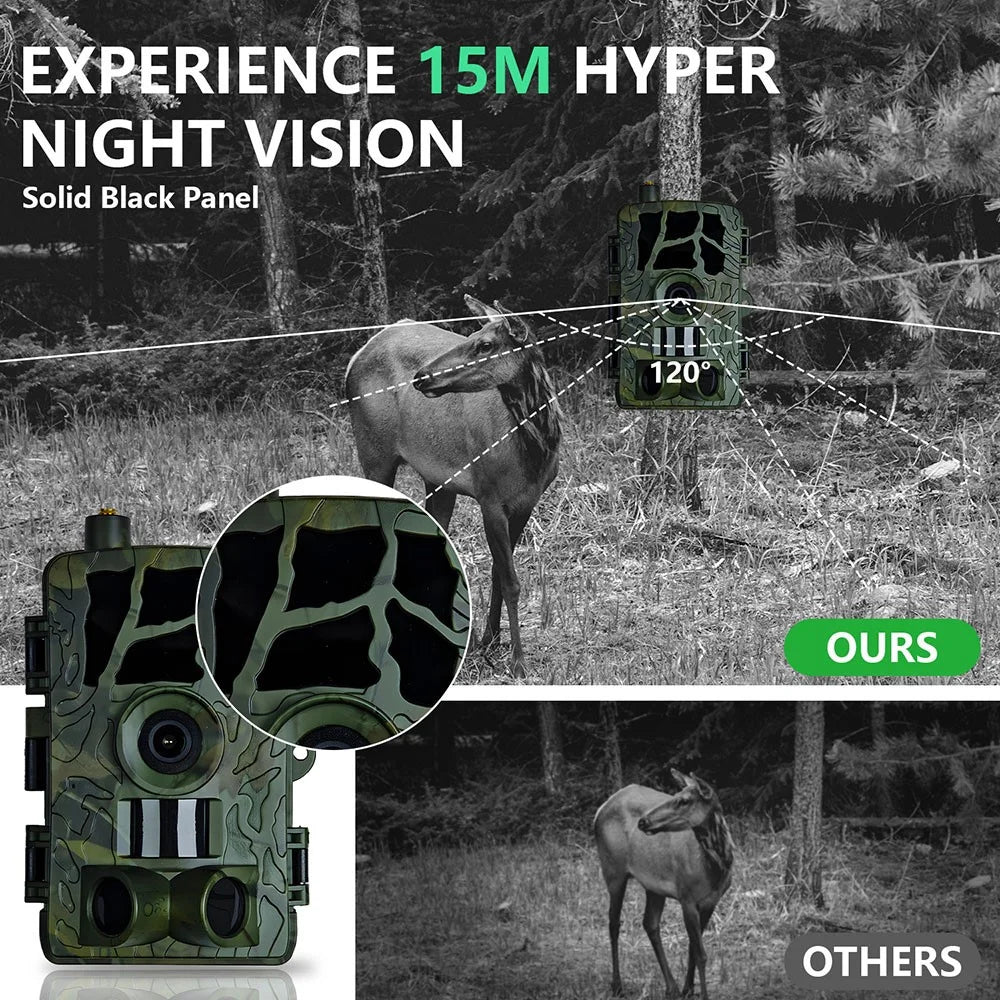 PR804LTE 4G Trail Camera 30MP 1080P Night Vision IP66 Waterproof Hunting Camera for Wildlife Scouting - Camouflage - 3