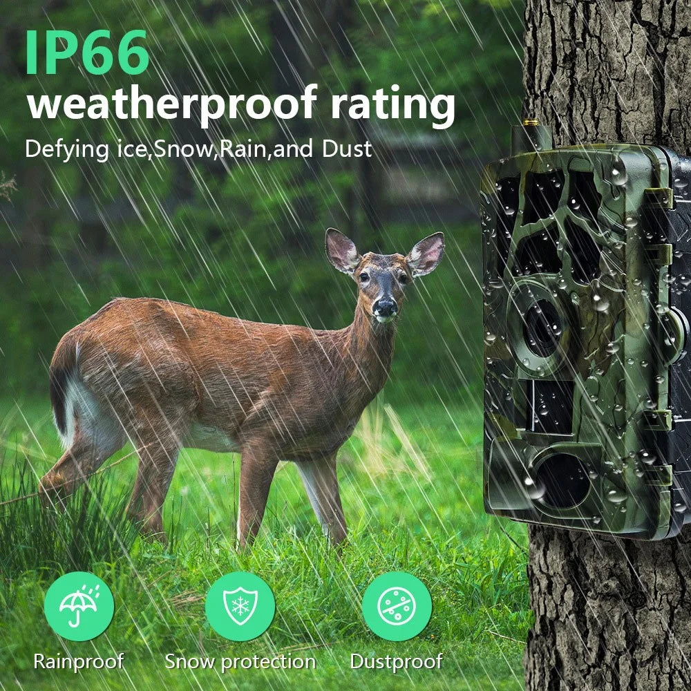 PR804LTE 4G Trail Camera 30MP 1080P Night Vision IP66 Waterproof Hunting Camera for Wildlife Scouting - Camouflage - 4