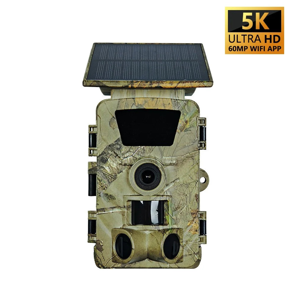 PR903W 5K WiFi Solar Security Camera 60MP Waterproof Trail Camera with PIR Motion Detection for Hunting Wildlife - Camouflage - 2