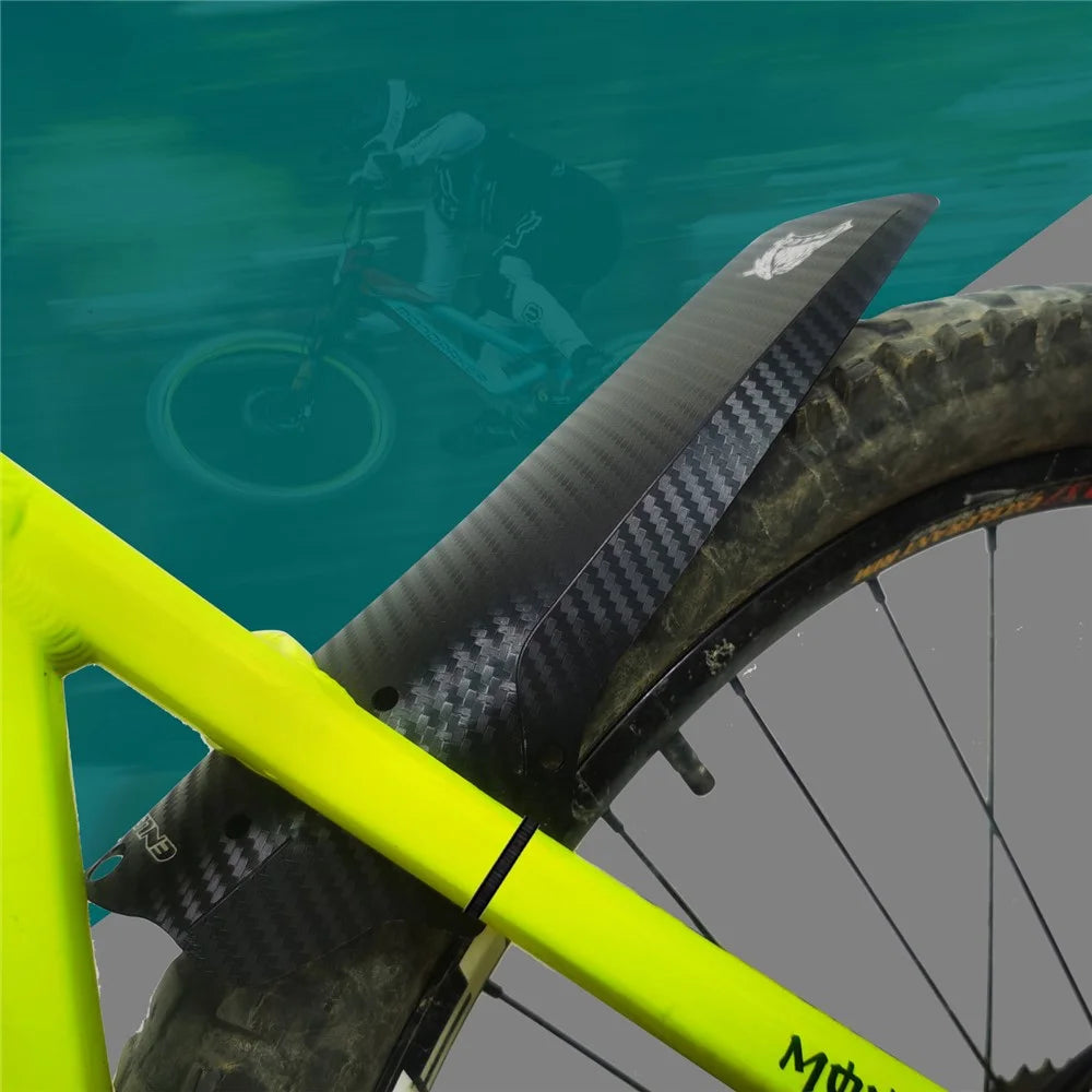 ENLEE Bike Fender MTB Mud Guard Front and Rear Mud Guard Portable Fashionable Pattern Design Bike Fender Mudflap - Carbon Fiber Texture - 4