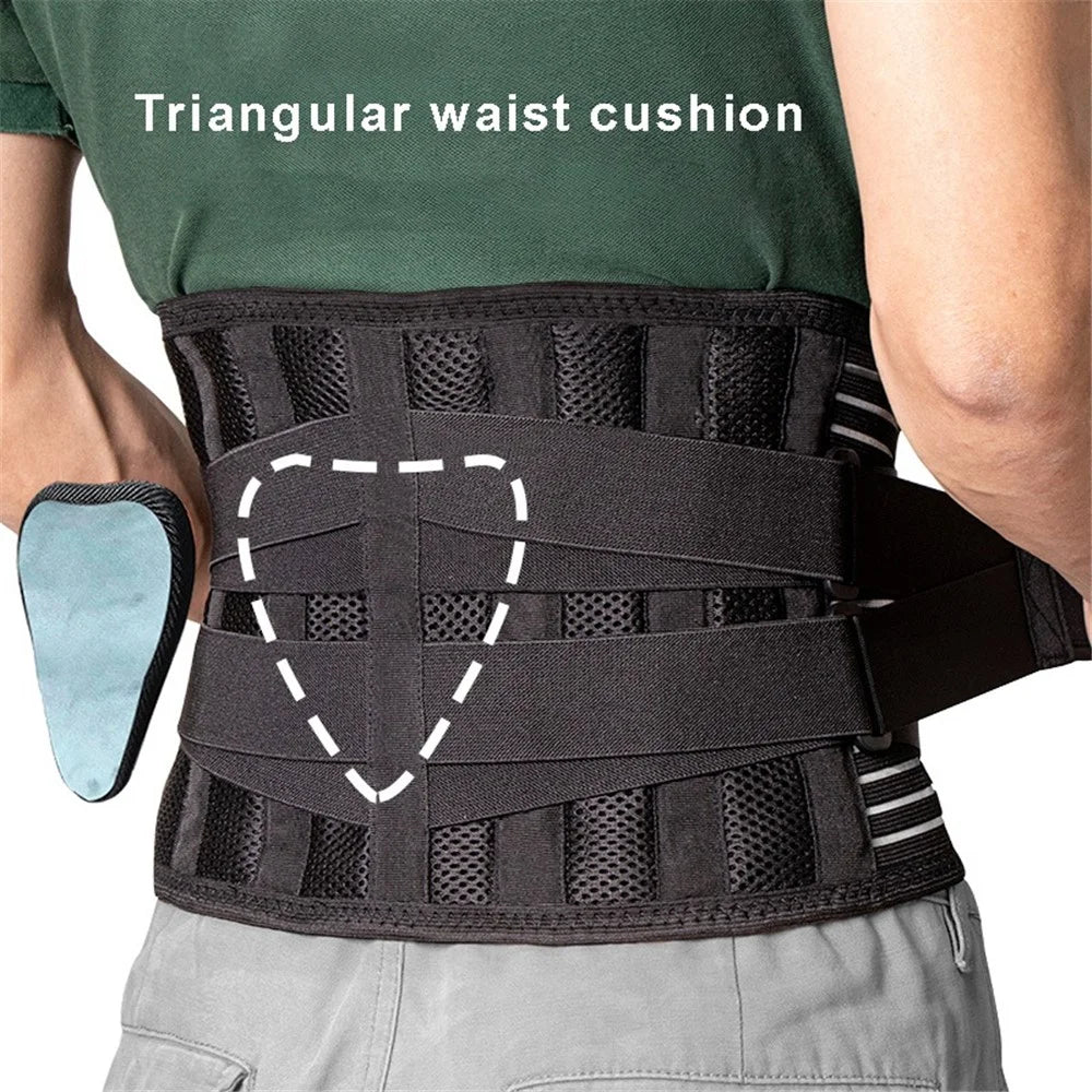 Double Pull Back Lumbar Support Belt Waist Orthopedic Corset Spine Decompression Waist Trainer Brace Back Pain Relief - S - 2
