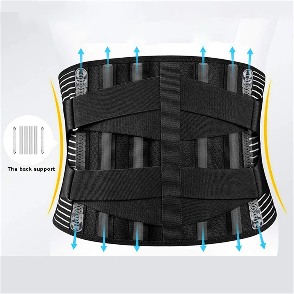 Double Pull Back Lumbar Support Belt Waist Orthopedic Corset Spine Decompression Waist Trainer Brace Back Pain Relief - S - 4