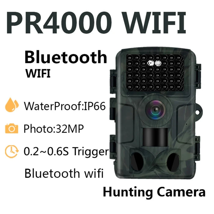 PR4000 Outdoor Mini Bluetooth-compatible WiFi Hunting Camera 1080P Waterproof Adventure 32MP Camera with Built-in 3 Sensors - 2
