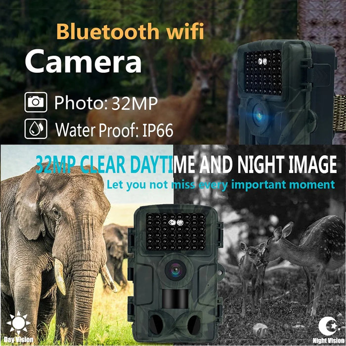 PR4000 Outdoor Mini Bluetooth-compatible WiFi Hunting Camera 1080P Waterproof Adventure 32MP Camera with Built-in 3 Sensors - 3