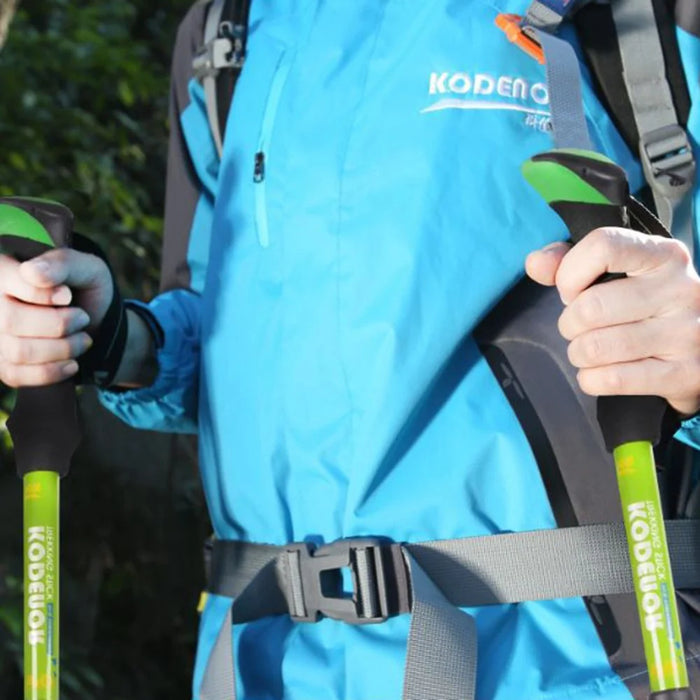 KODENOR Outdoor Trekking Pole Camping 5-Section Aluminum Alloy Walking Stick for 170-190CM Height People - Blue - 5