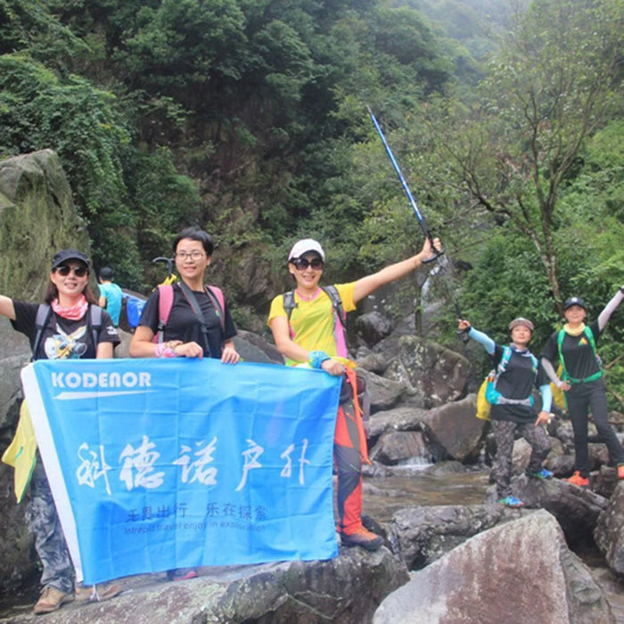 KODENOR 5-Section Aluminum Alloy Trekking Pole Camping Hiking Walking Stick for 145-170CM Height People - Blue - 2
