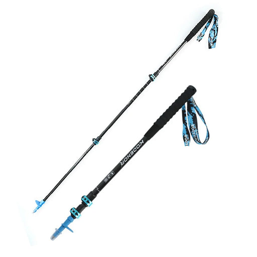 KODENOR 52-110CM Telescopic Walking Stick High-Strength Carbon Fiber 3-Section Trekking Pole for Children - Blue - 1
