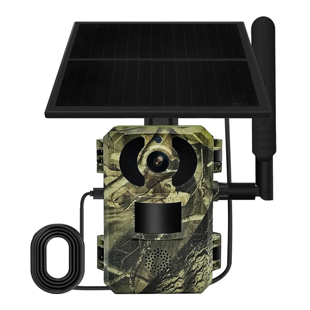ESCAM QF380 Solar 4G Intelligent Hunting Camera Waterproof PIR Motion Sensor Night Vision Trail Camera, EU Version - 1