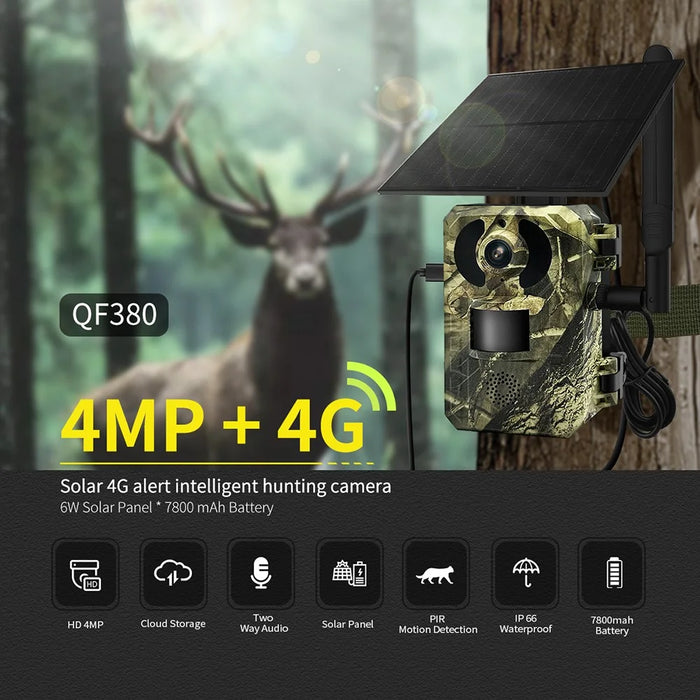 ESCAM QF380 Solar 4G Intelligent Hunting Camera Waterproof PIR Motion Sensor Night Vision Trail Camera, EU Version - 2