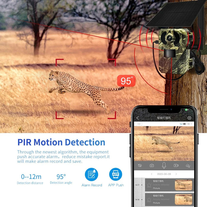 ESCAM QF380 Solar 4G Intelligent Hunting Camera Waterproof PIR Motion Sensor Night Vision Trail Camera, EU Version - 5