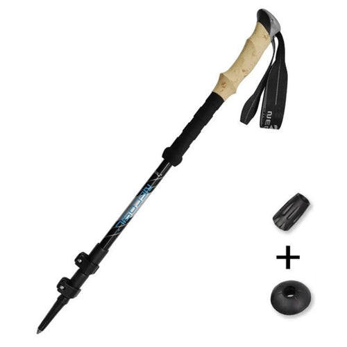 NECASIL G208S Aluminum Alloy Trekking Pole 62-135CM Folding Walking Stick Ultralight for Hiking, Camping - Black - 1