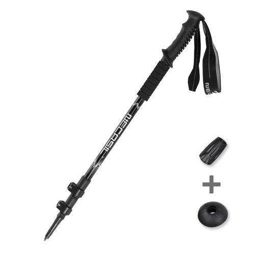 NECASIL G108 62-135CM Outdoor Walking Stick 3-Section Aluminum Alloy Trekking Pole for Camping - Black - 1