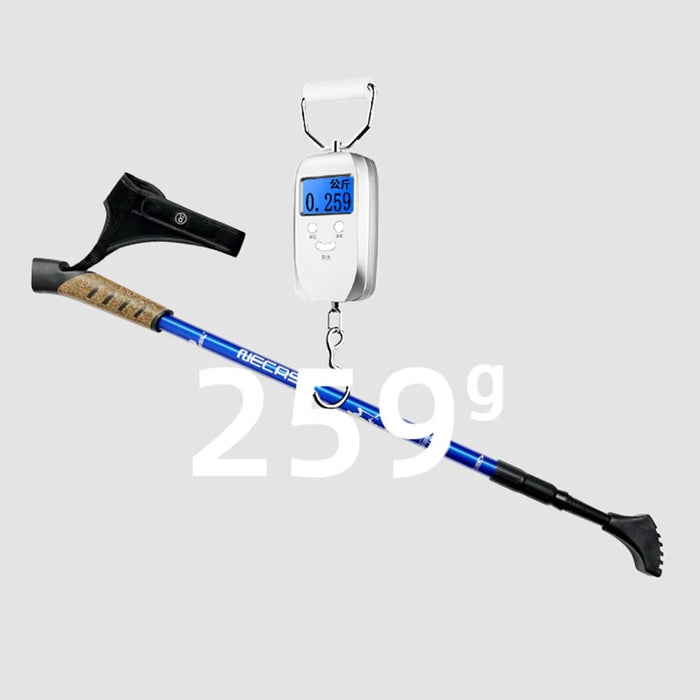 NECASIL G301 2Pcs Aviation Aluminum Alloy Alpenstock 3 Sections Telescopic Pole Embedded Lock Off-Road Hiking Stick - Blue - 5