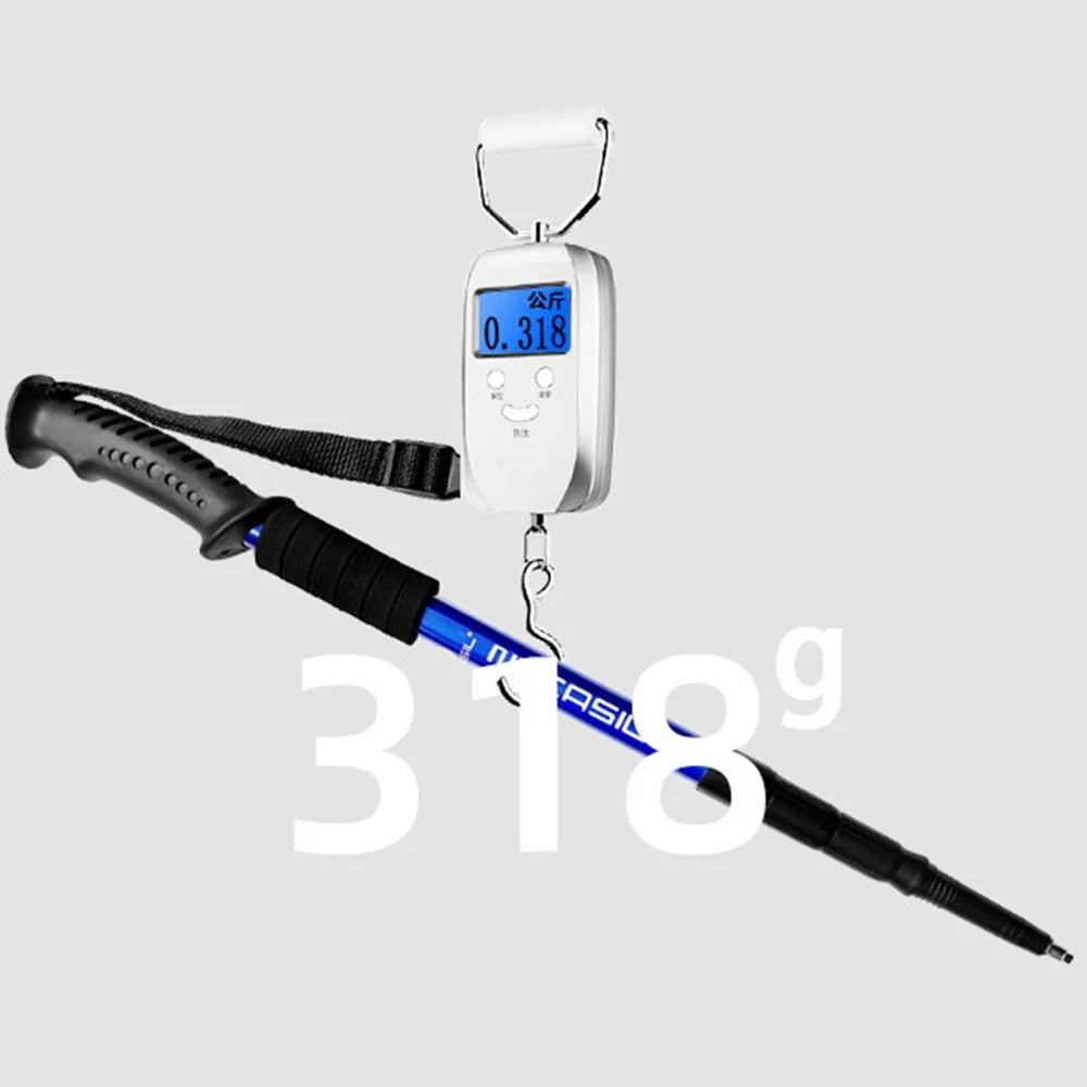 NECASIL G103 Aluminum Alloy Climbing Walking Stick 4 Sections Telescopic Folding Alpenstock Hiking Pole - Red - 4